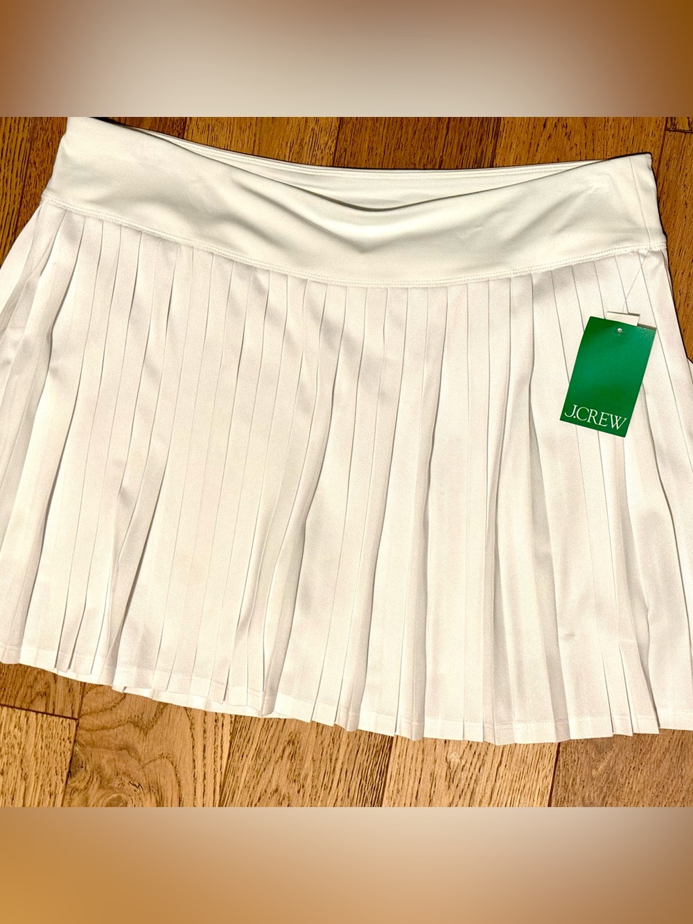 J. Crew White Pleated Mini Skirt